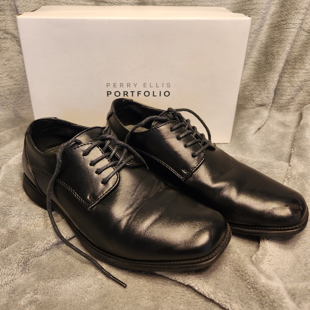 Perry Ellis Black Boys Dress Shoes